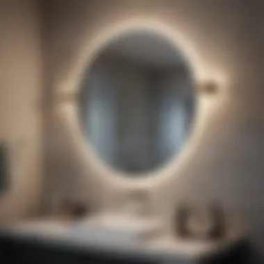 Elegant Bathroom Lighting Above Mirror Elegant bathroom lighting fixture above a modern mirror
