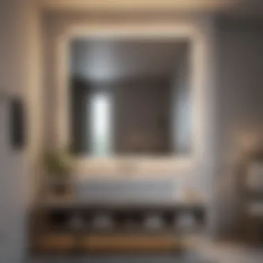 Backlit Elegance: Transforming Bathroom Spaces Elegant backlit mirror illuminating a modern bathroom space