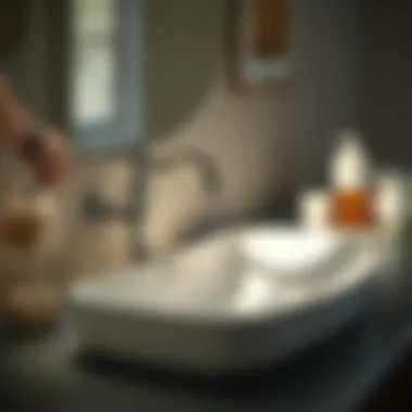 Installation of a Moen faucet in a stylish vessel sink environment