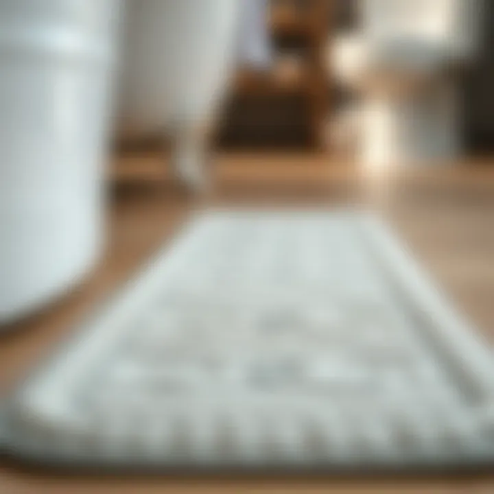 Close-up of non-slip texture on a bath mat