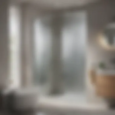 Stylish Frosted Glass Door Frosted glass door enhancing bathroom aesthetics