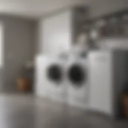 Sleek modern laundry bins lined up in a minimalist laundry room