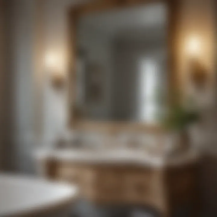 Chic bathroom featuring French-inspired color palette