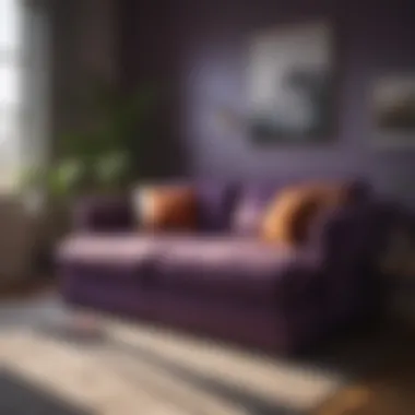 Inviting Atmosphere Created by Purple Mattress Couch Purple mattress couch in a cozy reading nook filled with natural light