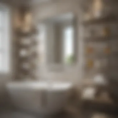 Creating Serenity: Satin Nickel in Bath Spaces Serene bath environment enhanced by satin nickel shelving.