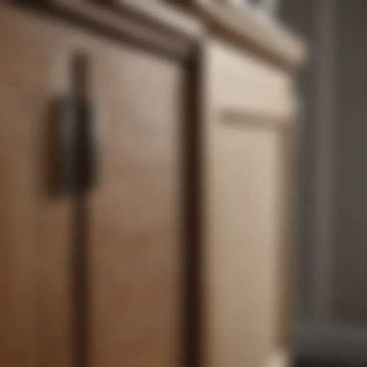 Close-up of shaker cabinet finish and texture