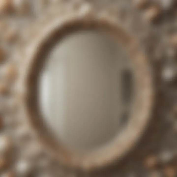 Close-up of shell mirror detailing