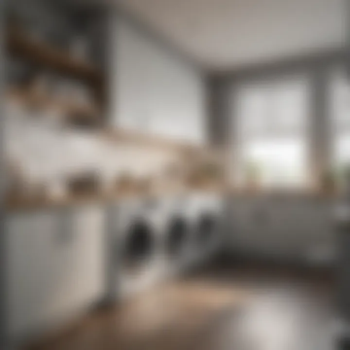 Efficient use of space with skinny cabinets in laundry area