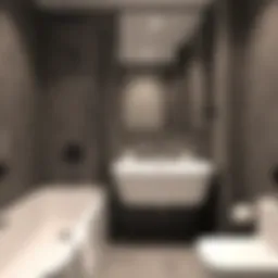 Elegant small bathroom featuring gray tiles and modern fixtures