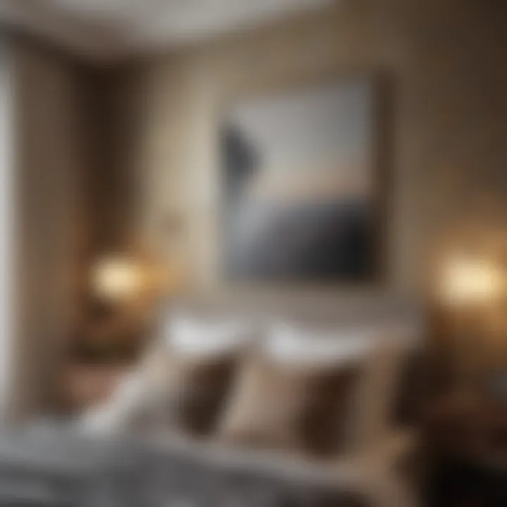 Elegant color scheme in a compact guest bedroom
