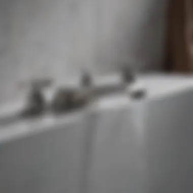 Artisanal Craftsmanship of Square Faucets Close-up of a square bath faucet showcasing its detailed craftsmanship