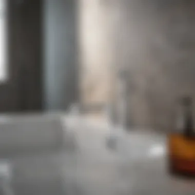 Sophisticated Square Faucet Aesthetics Elegant square bath faucet design in a modern bathroom setting