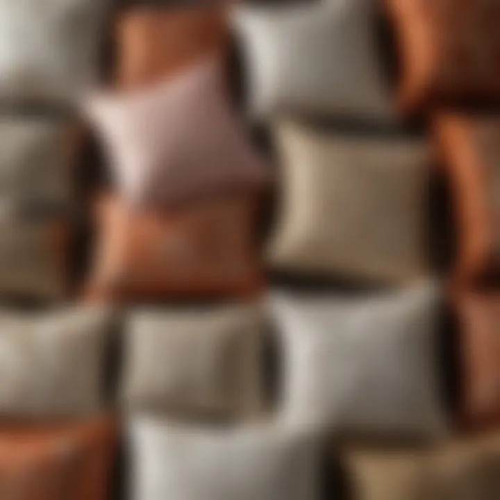 Close-up of various pillow designs from the Style Sanctuary collection