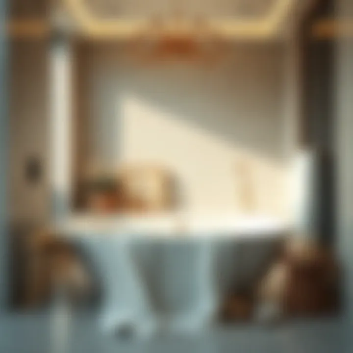 Stylish arrangement of bath sheets in a modern bathroom