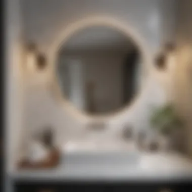 Chic Bathroom Design with White Granite Stylish bathroom featuring white granite countertops paired with chic cabinetry