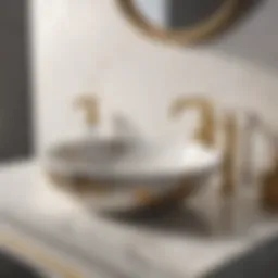 Elegant marble sink with gold accents