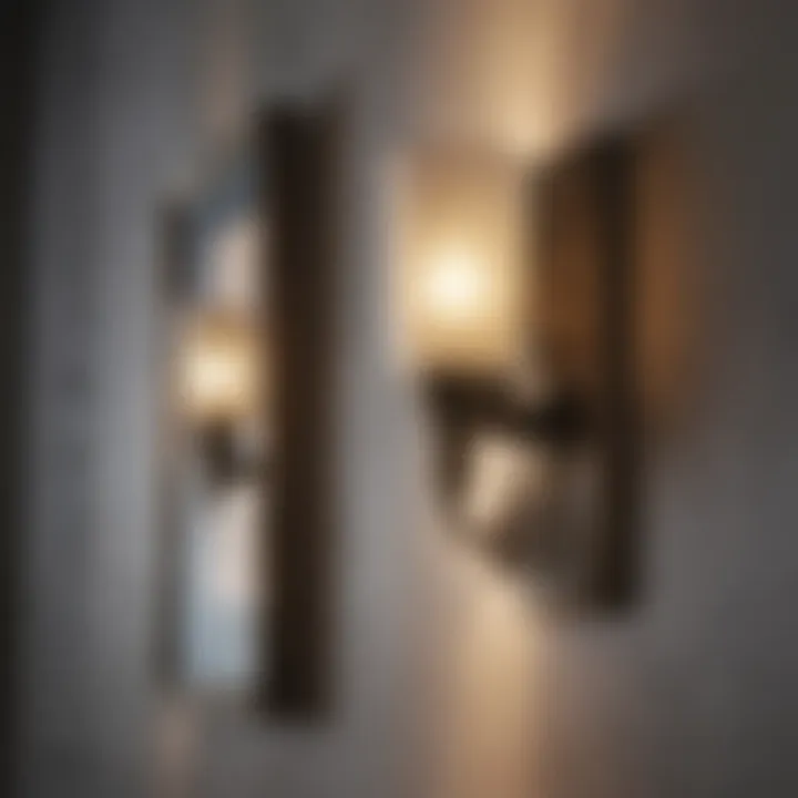 Close-up of stylish materials used in wall sconces