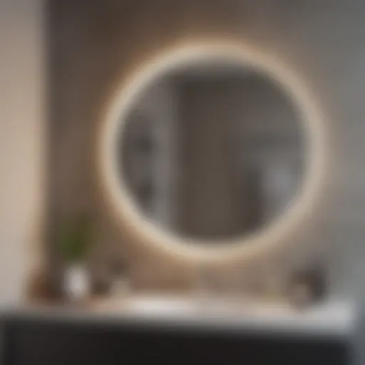 Elegant round fog free bathroom mirror with backlighting