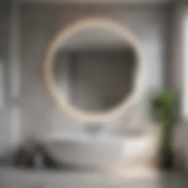 Stylish round fog free mirror enhancing a modern bathroom