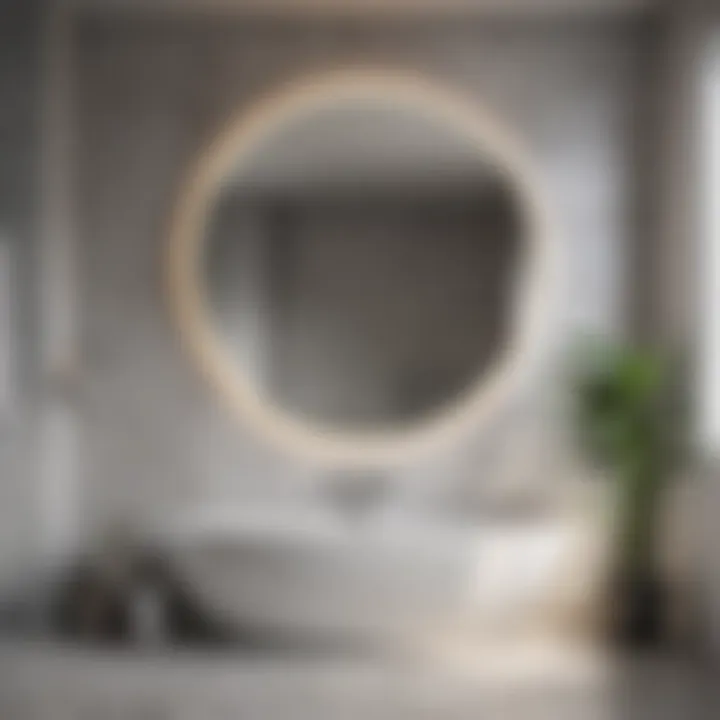 Stylish round fog free mirror enhancing a modern bathroom