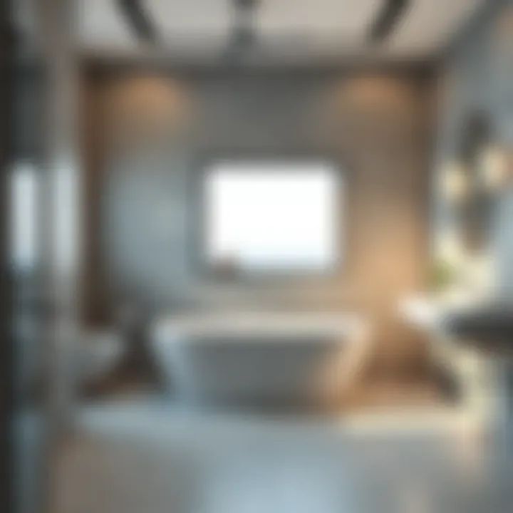 Luxurious bathroom with modern tile design