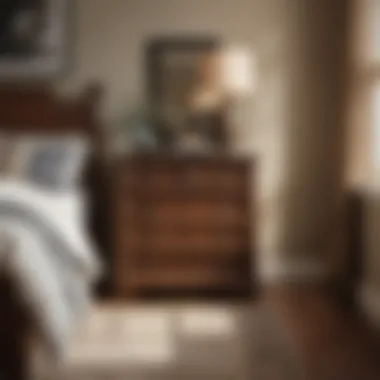Harmonious Bedroom Setting with Mission Style Dresser Mission style bedroom setting featuring a harmonious dresser design