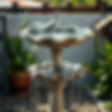 Artistic Bird Bath with Cascading Water Feature Artistic bird bath design with cascading water