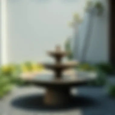 Modern Bird Bath in a Minimalist Garden Design Modern bird bath integrated into a minimalist garden design