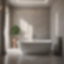 Stylish mini bathtub in elegant bathroom setting