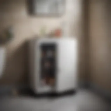 Stylish Integration of Mini Fridge in Bathroom Decor Stylish mini fridge blending with bathroom decor