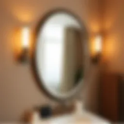 Elegant zoom mirror reflecting modern bathroom decor