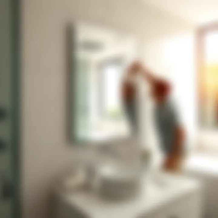 Installing a Zoom Mirror in Contemporary Bathroom Installation process of a zoom mirror in a contemporary bathroom