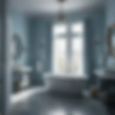 Serene Bathroom in Soothing Blue Hues A serene bathroom featuring soothing shades of blue