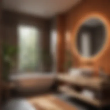 Vibrant Bathroom with Earthy Tones Vibrant bathroom adorned with earthy tones and natural elements