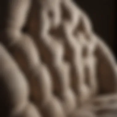 Close-up of tufted upholstery and design details