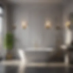 Elegant modern bathroom design showcasing a freestanding tub and minimalist decor