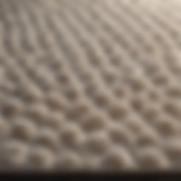 Close-up of luxurious material textures for bath rugs