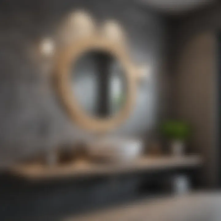 Detailed view of high-quality bathroom materials such as tiles and countertops