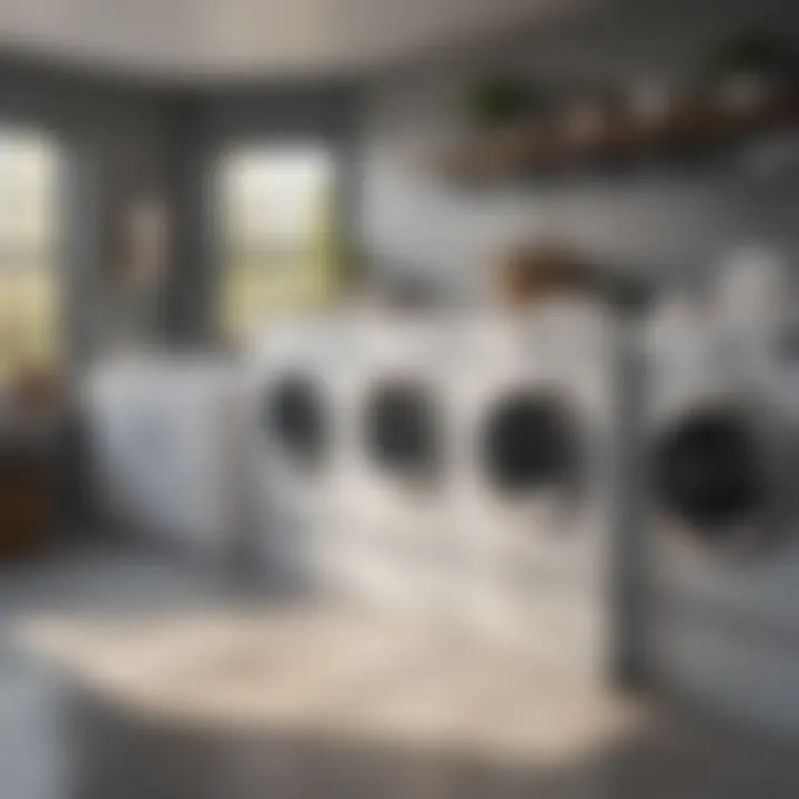 Various designs of heavy-duty laundry tubs displayed in a showroom