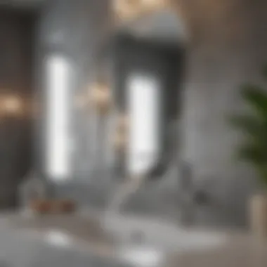Bathroom Aesthetic with Waterfall Chrome Fixtures Stylish bathroom featuring waterfall chrome fixtures