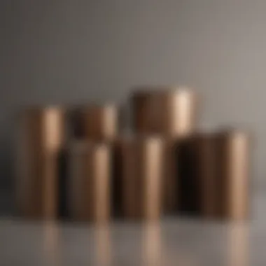 Diverse Styles of Bronze Trash Cans Variety of bronze bathroom trash cans displayed in different styles